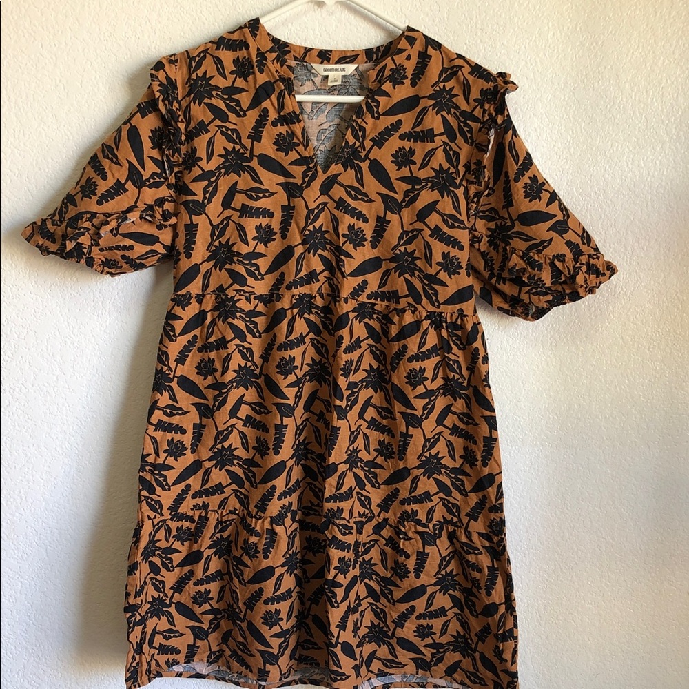 Goodthreads Women's Midi Dress in Black and Tan Floral